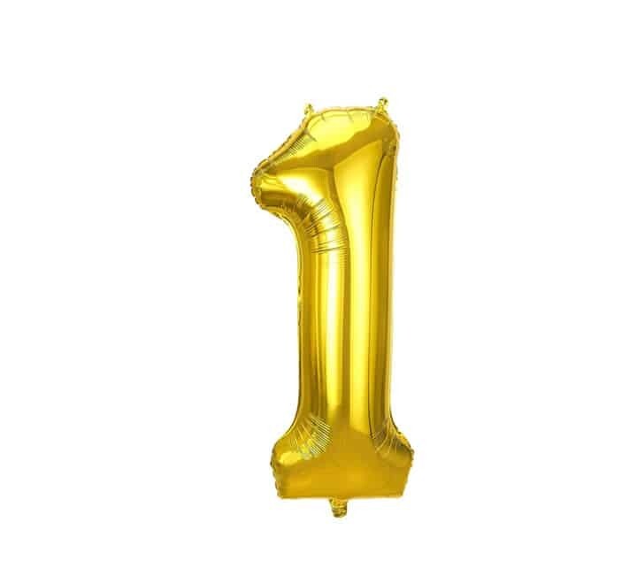 Gold Foil Balloon #1 16in