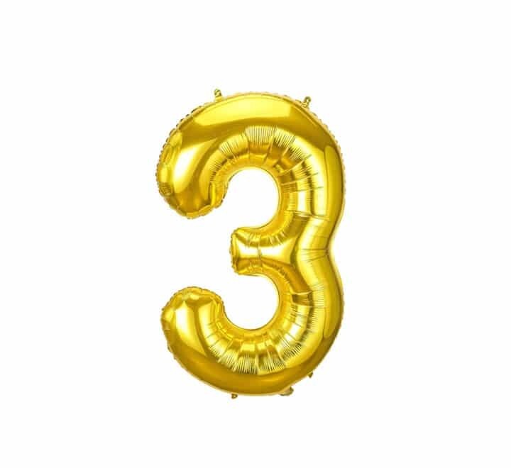 Gold Foil Balloon #3 16in