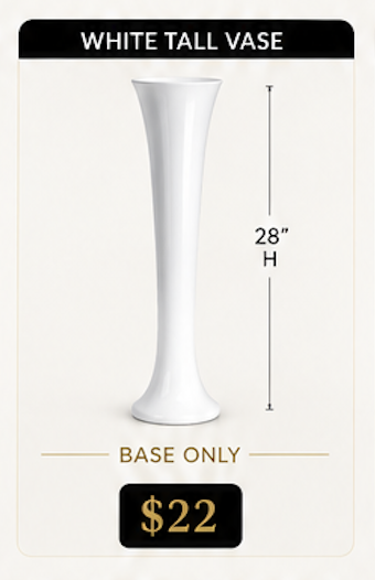 97. White Tall Vase: