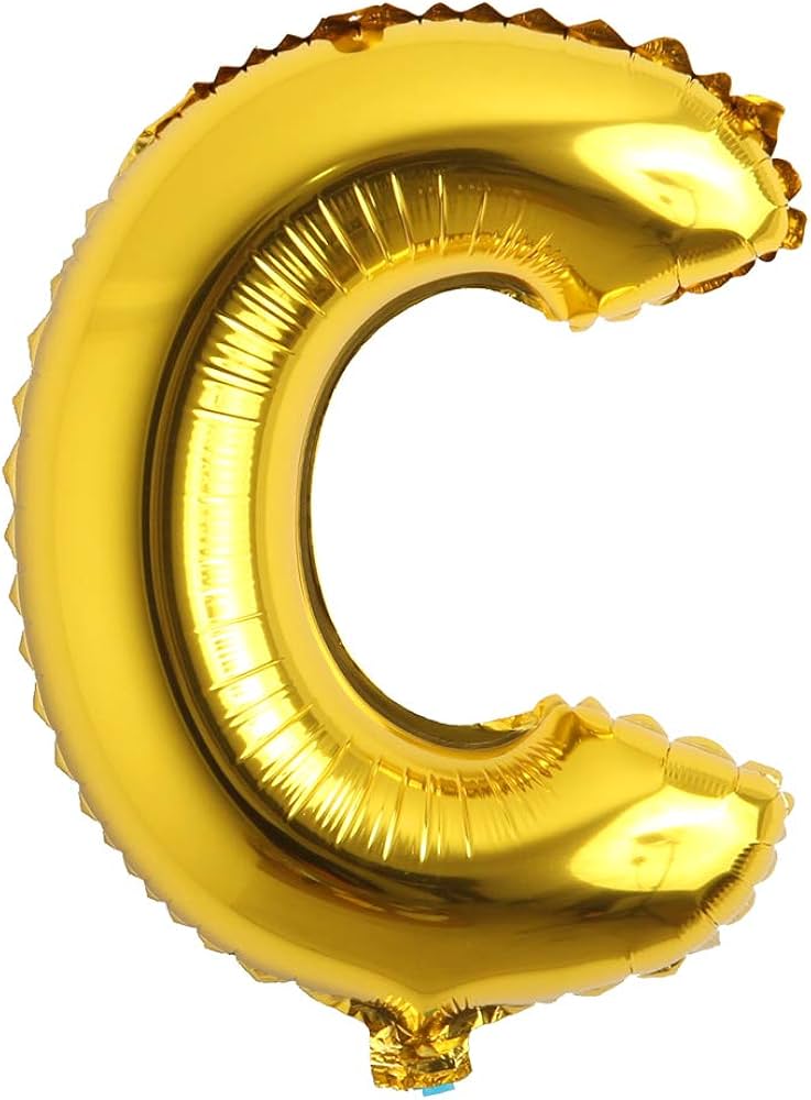 Gold Foil Balloon Letter: C 16in