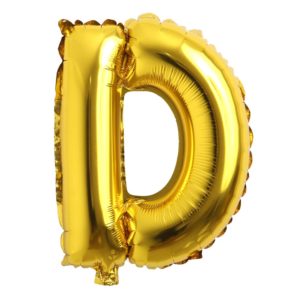 Gold Foil Balloon Letter: D 16in