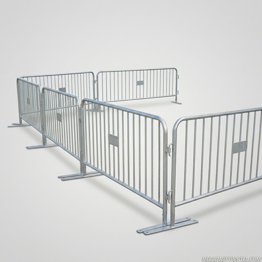 Heavy-Duty Steel Crowd Control Barricades 7ft