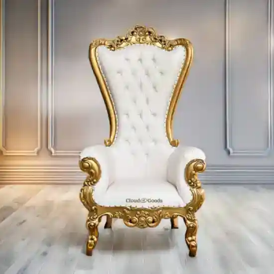 Throne Chairs (white with gold rim)