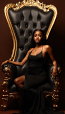 Throne Chairs (Black with gold rim) 
