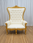Royal White/Gold Throne Chair 