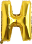 Gold Foil Balloon Letter: H 16in  