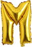 Gold Foil Balloon Letter: M 16in  