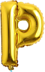 Gold Foil Balloon Letter: P 16in   