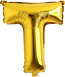 Gold Foil Balloon Letter: T 16in  