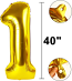 Gold Foil Balloon #1 40in Jumbo Size Gold Foil Balloon #1 40in Jumbo Size