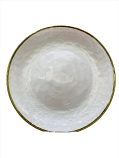 10.5" Plate -Pearl White & Gold 