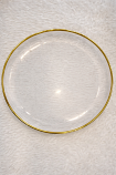 10" Clear Glass Plate-Gold Rim-Round  