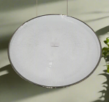 12.5" Glass Plate-Silver Rim-Round 
