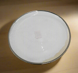 8" Glass Plate-Silver Rim-Round  