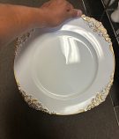 Vintage Charger Plate WhiteGold Rim Vintage Charger Plate WhiteGold Rim