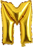 Gold Foil Balloon Letter: M 16in  