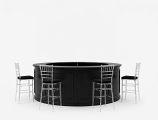 Bar Table Full Circle LED – 360° Round Bar Black