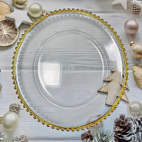 Transparent with gold beats Charger Plate Transparent with gold beats Charger Plate