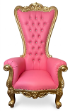 Hot Pink/Gold Rim Throne Chair