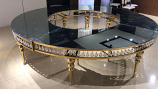 Luxury crystal display half-moon table Luxury crystal display half-moon table