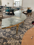 Luxury display half-moon table (GOLD/BLACK) Luxury display half-moon table (GOLD/BLACK)