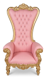 Pink/Gold Rim Throne Chair