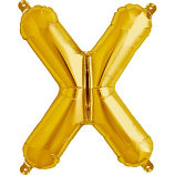 Gold Foil Balloon Letter: X 16in   